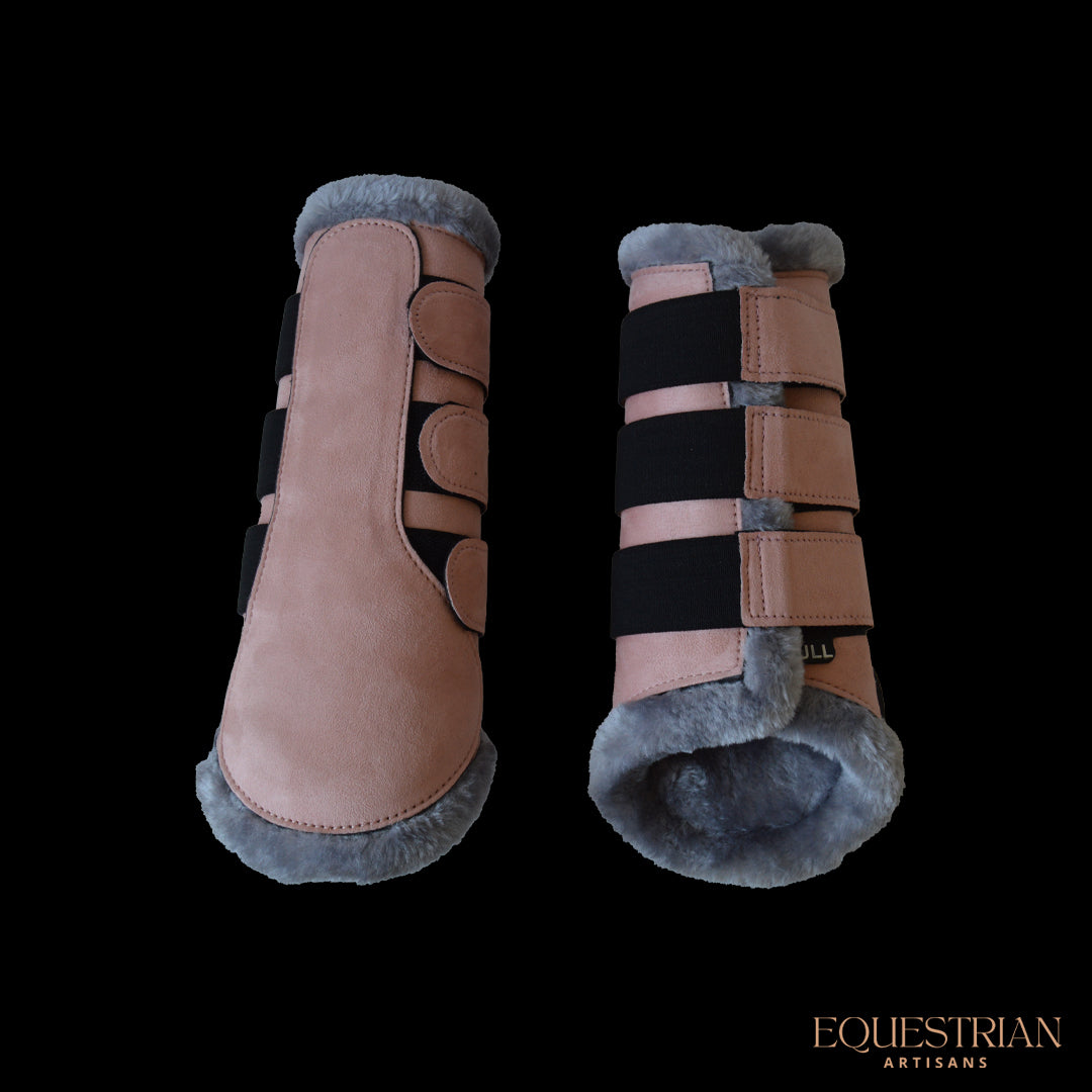 Rose Gold Suede Brushing Boots