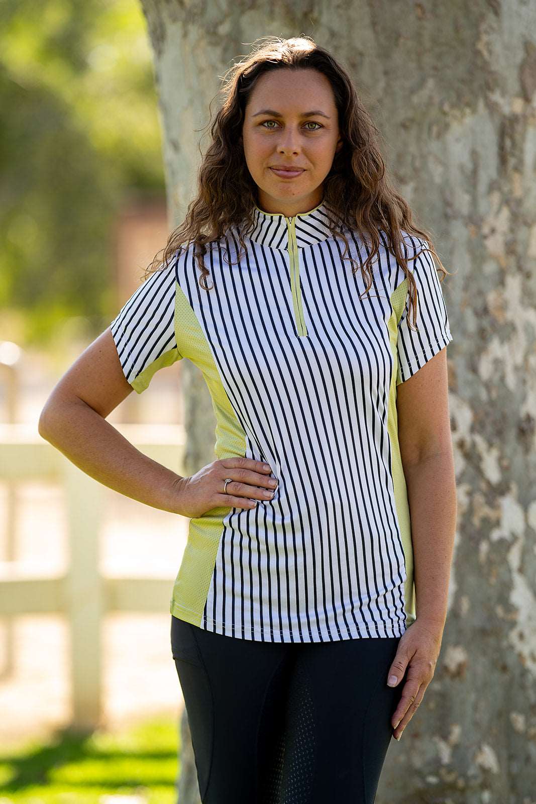 Striped Lime Breeze Polo for Women
