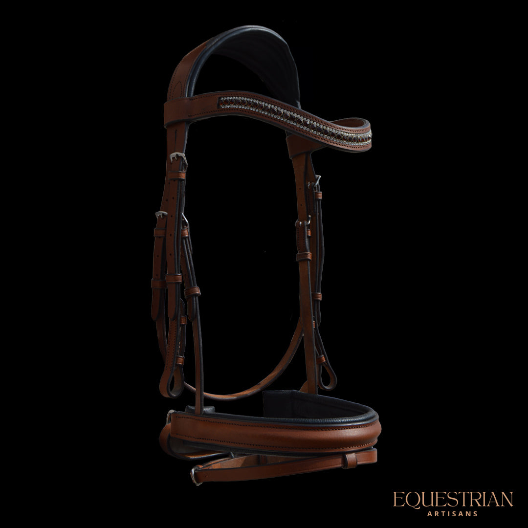 Cognac Crystal Elegance Dressage Bridle