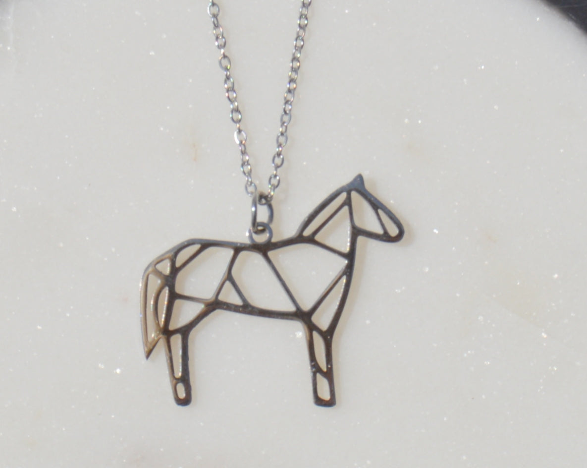Horse Line Art Pendant Necklace - Elegance Meets Equine Passion
