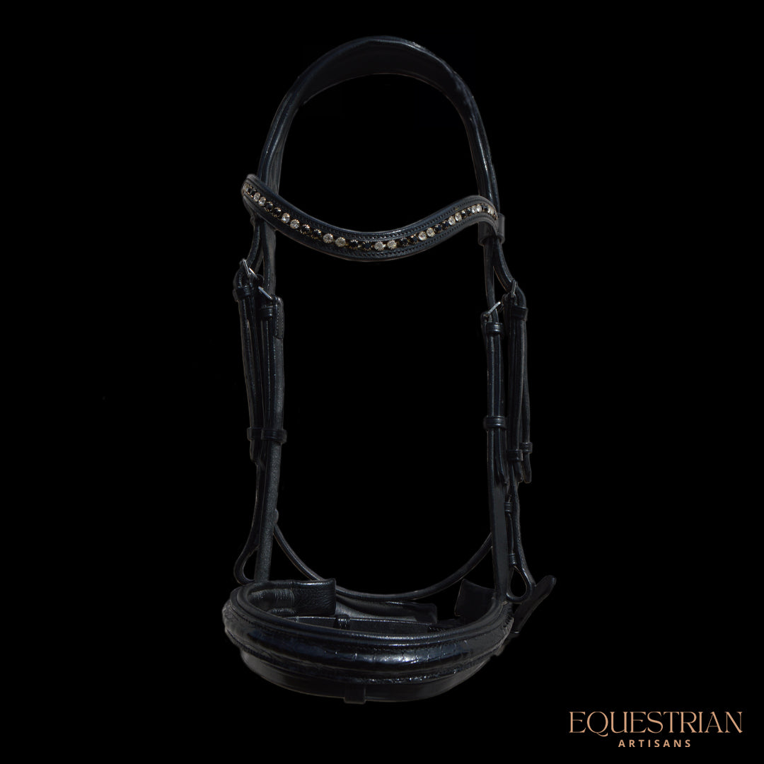 Ebony and Ivory Croc Bridle