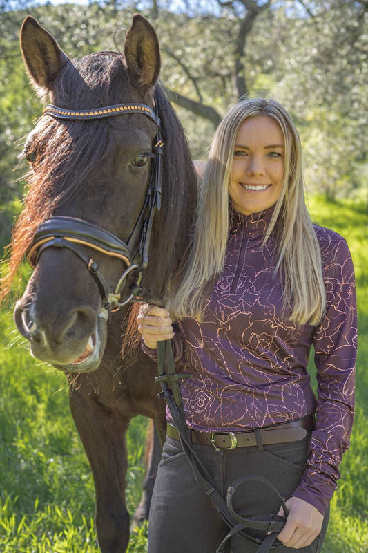 Plum Roses Women's Equestrian Sun Shirt