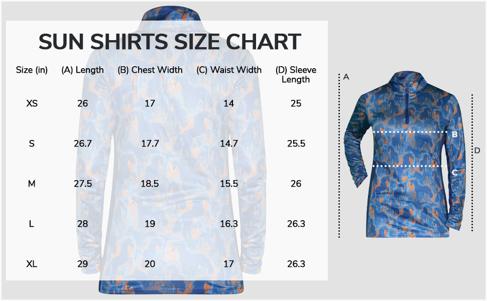 Blue / Gold Women's Equestrian Sun Shirt