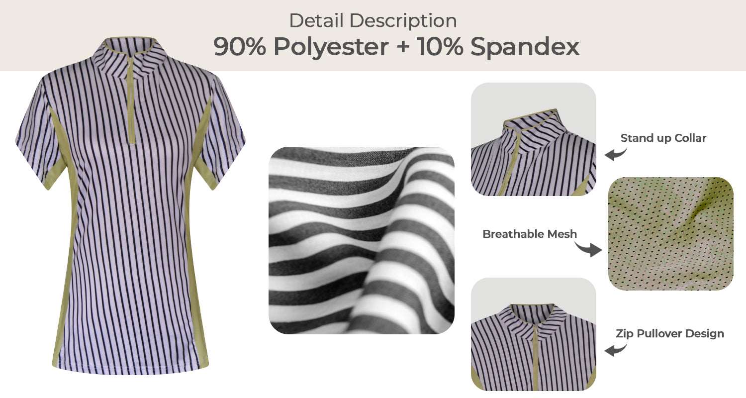 Striped Lime Breeze Polo for Women