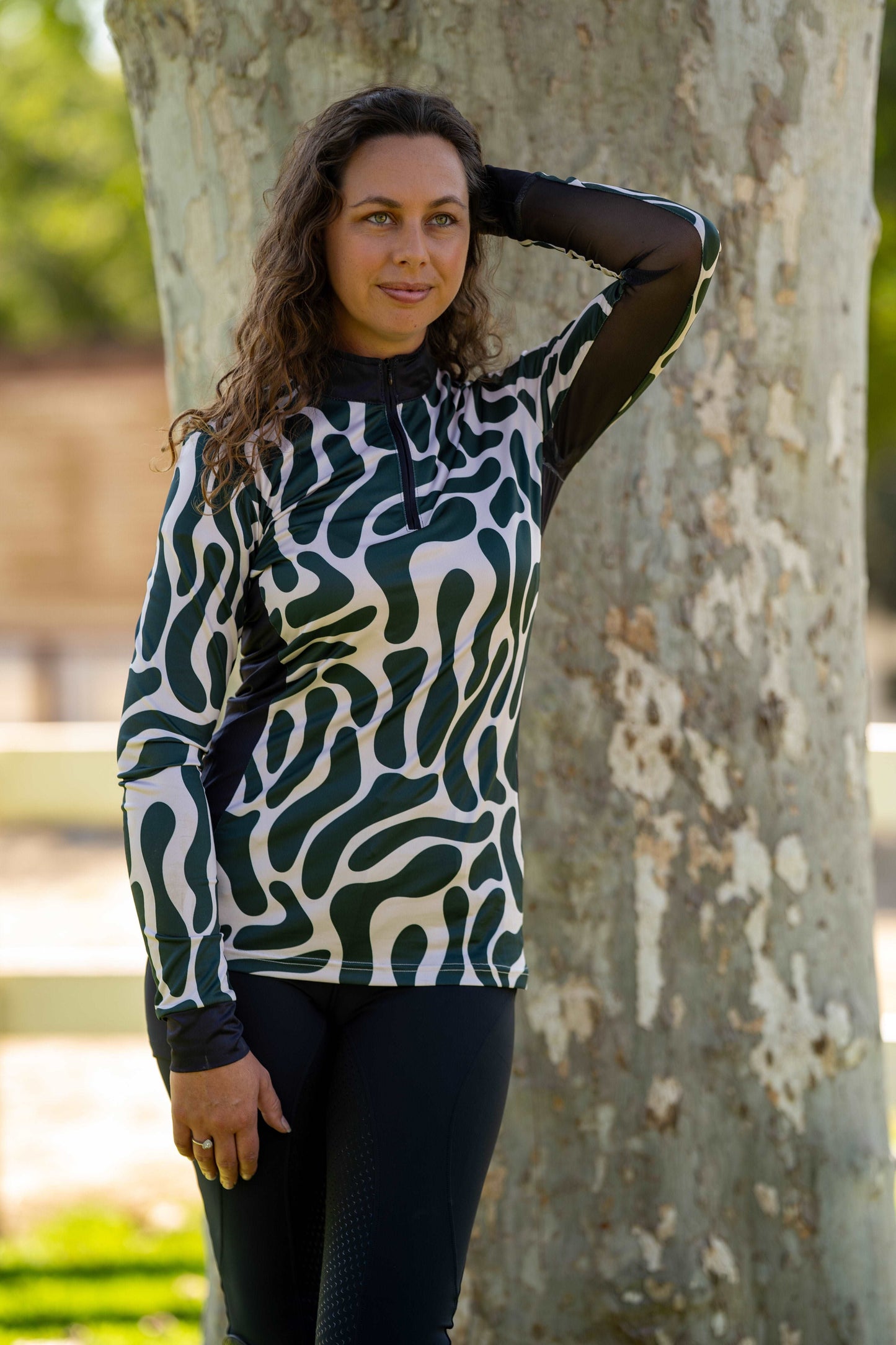 Deco Green Women's Equestrian Sun Shirt