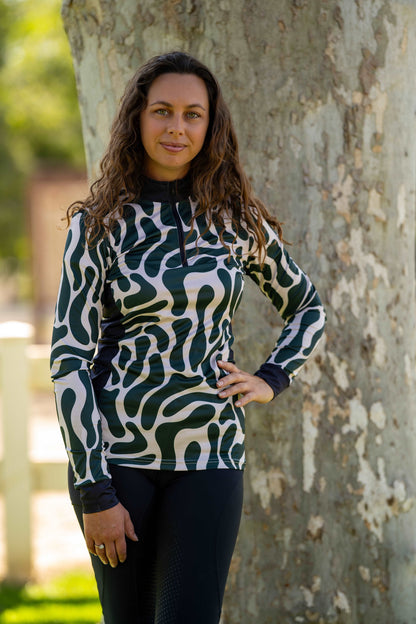 Deco Green Women's Equestrian Sun Shirt