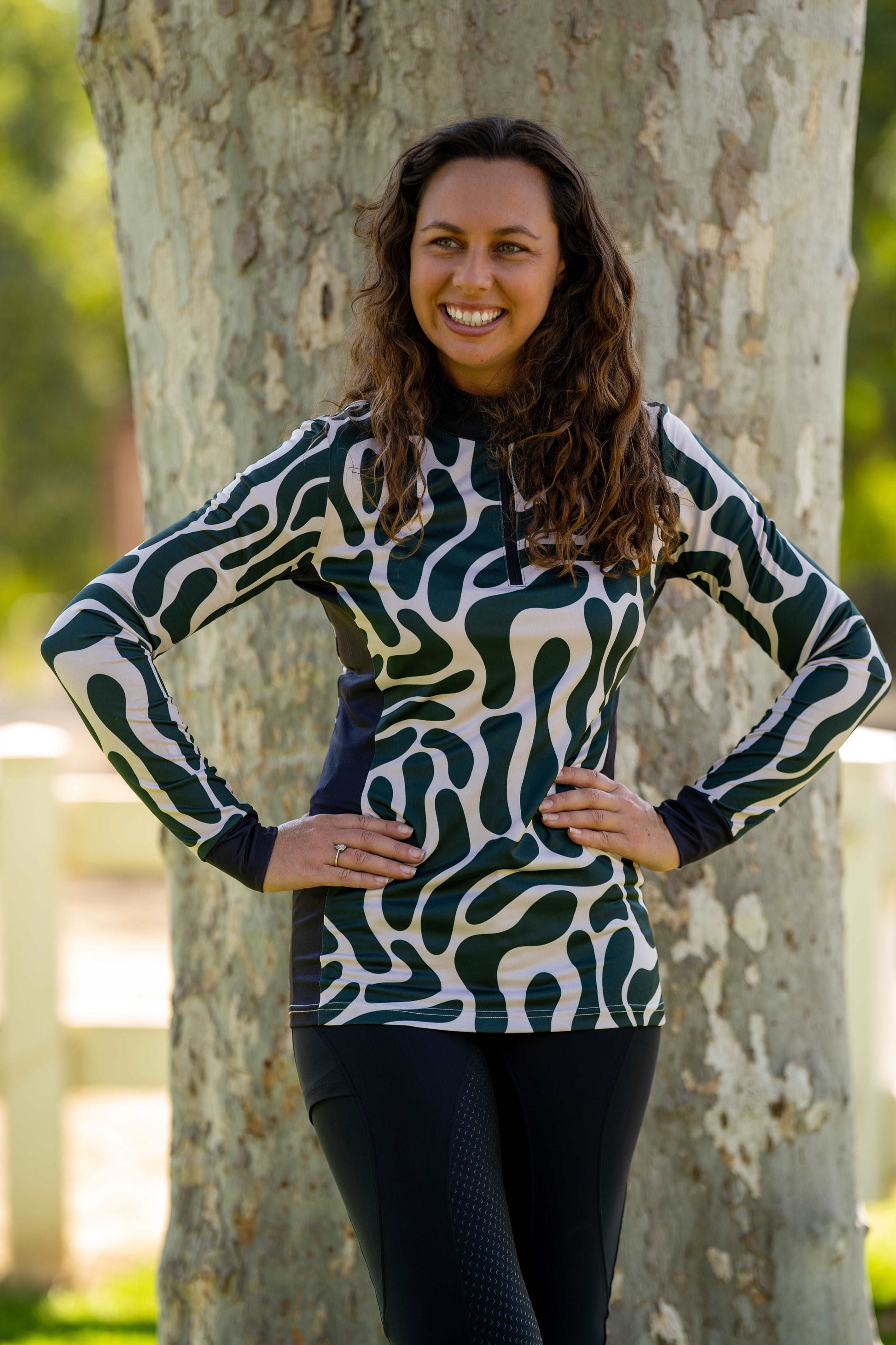 Deco Green Women's Equestrian Sun Shirt