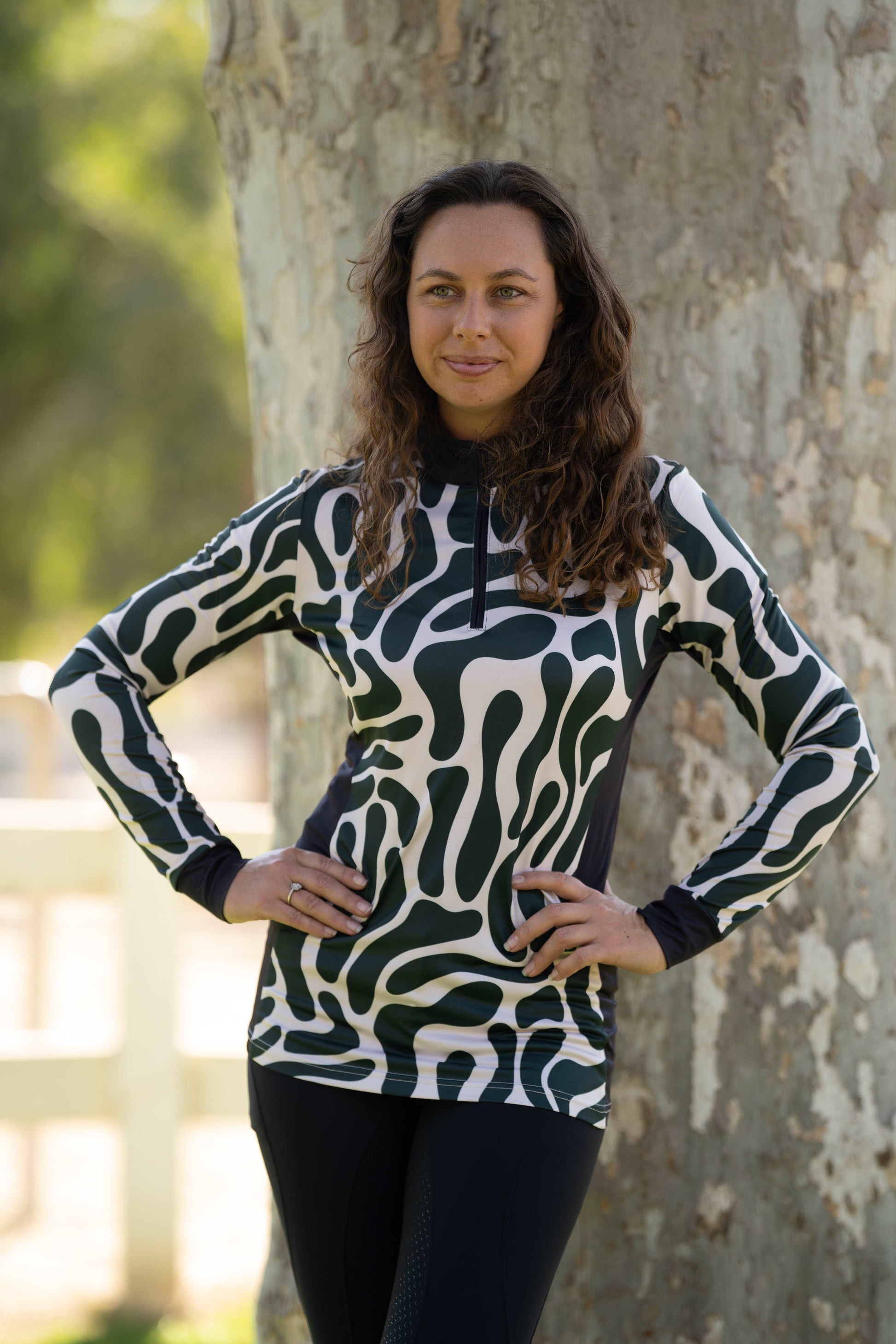 Deco Green Women's Equestrian Sun Shirt