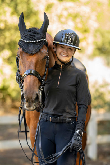 Black and Rose Gold Women's Equestrian Sun Shirt