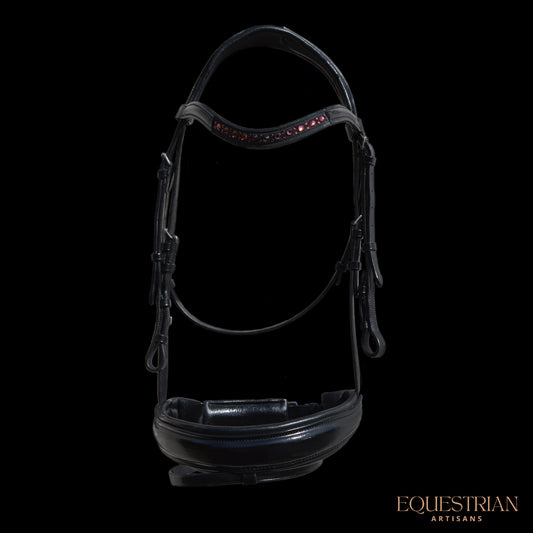 Crimson Elegance Dressage Bridle